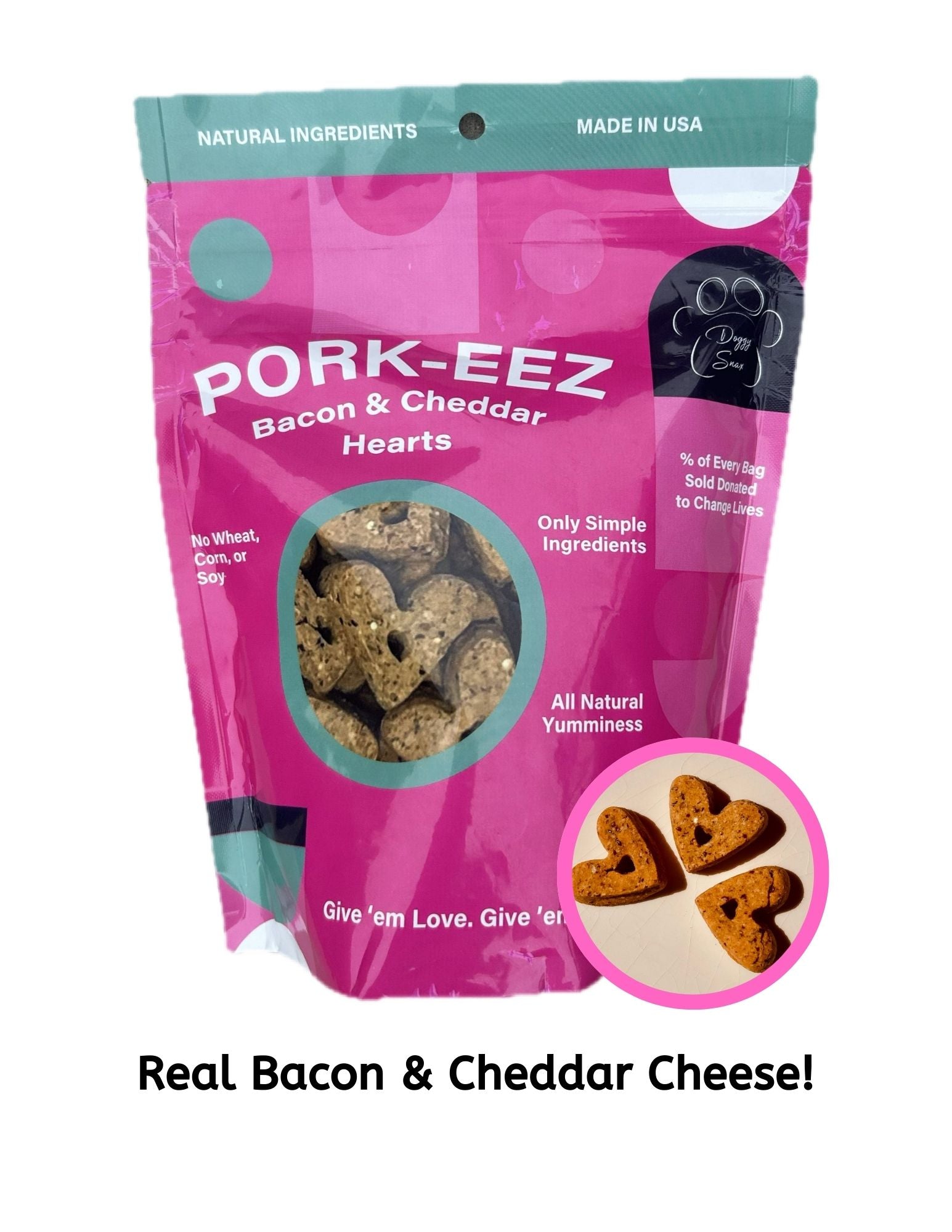 Pork-Eez Bacon & Cheddar Hearts